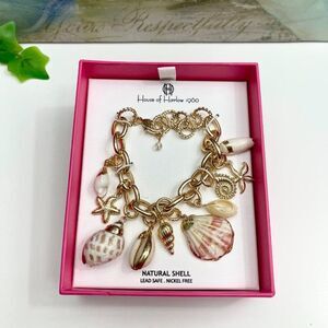 House Of Harlow 1960 Gold-Tone Charm Bracelet With Natural Shell Accents